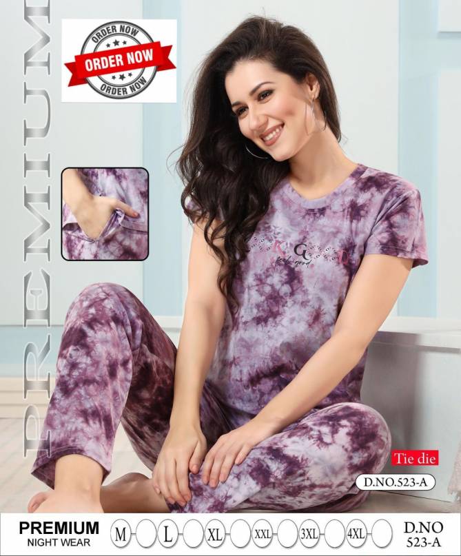Vol Pc 523 Tie And Die Summer Special Hosiery cotton Night Suits Wholesale Online
